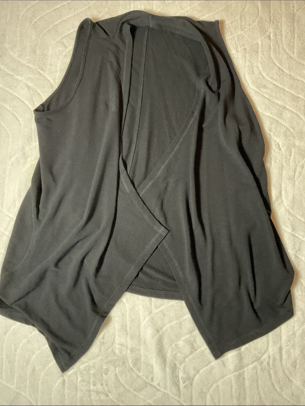 Cable & Gauge Black Sleeveless Cardigan cover up